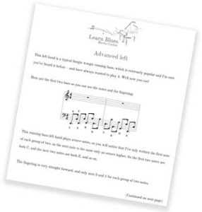 Blues piano lessons sheet music